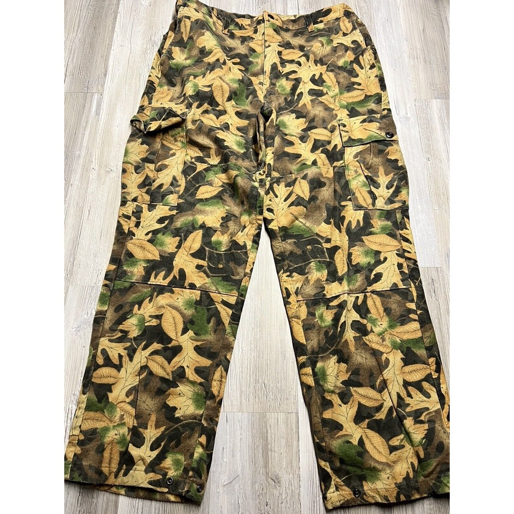 Vtg Gander Mountain Felt Hunting Woodland Camo 42-44x34 XL‎ Reg Made in USA 90s